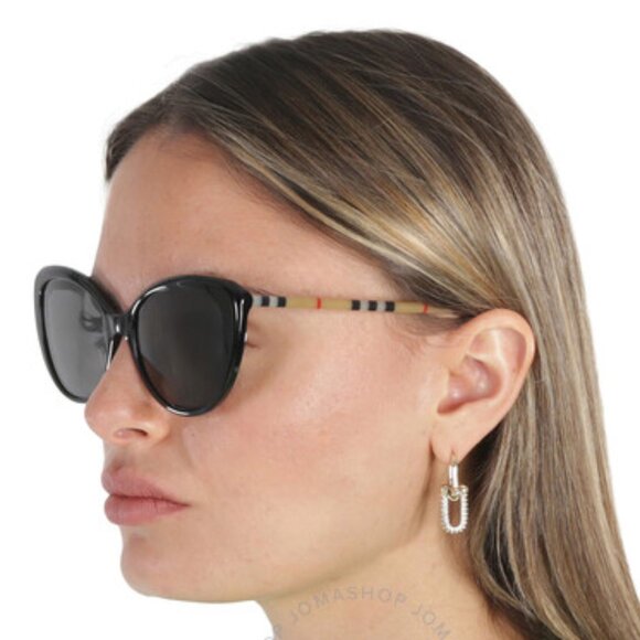Burberry Accessories - Burberry Dark Grey Cat Eye Ladies Sunglasses